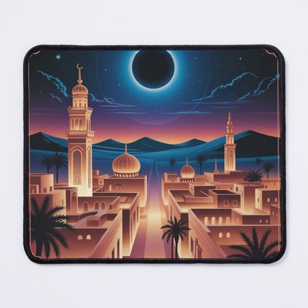 Item preview, a mystical desert city bathed in the ethereal glow of a lunar eclipse, rendered designed and sold by Lilashakti ⭐️ ⭐️ ⭐️ ⭐️ ⭐️.