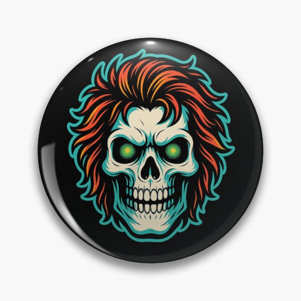 Item preview, Transparent Rocker Skull with Fiery Hair designed and sold by No Quarter Collective.