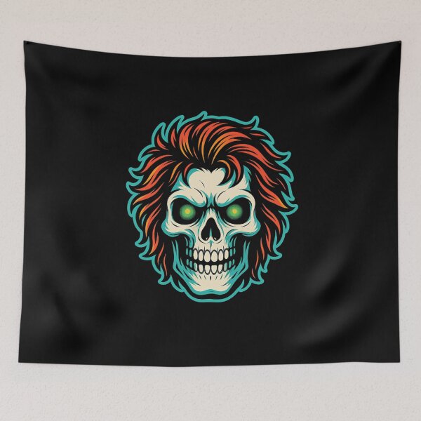 Item preview, Transparent Rocker Skull with Fiery Hair designed and sold by No Quarter Collective.