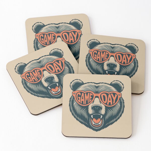 Item preview, Funny Game Day Roaring Bear with Heart Sunglasses designed and sold by lalasine.story.