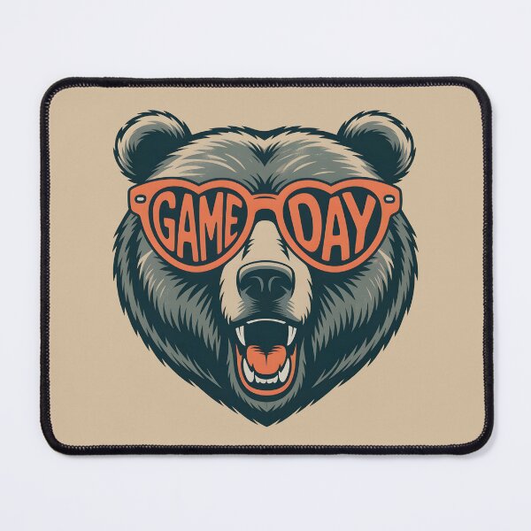 Item preview, Funny Game Day Roaring Bear with Heart Sunglasses designed and sold by lalasine.story.