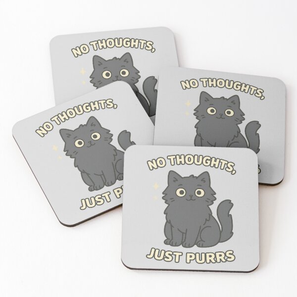 Item preview, No Thoughts, Just Purrs – Cute Cat Cartoon designed and sold by wwshd.