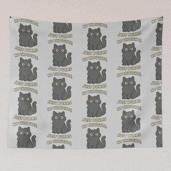 Item preview, No Thoughts, Just Purrs – Cute Cat Cartoon designed and sold by wwshd.