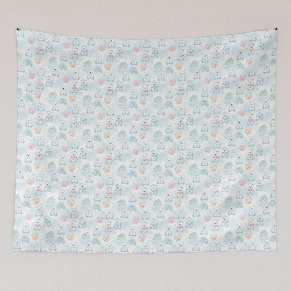 Item preview, Cute polar bears and meetens in winter - Watercolor  designed and sold by Victoria Riabov.