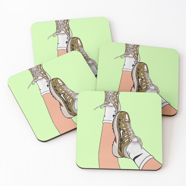 Item preview, Stylish Cartoon Sneaker Illustration in Green designed and sold by PopHuePrints.