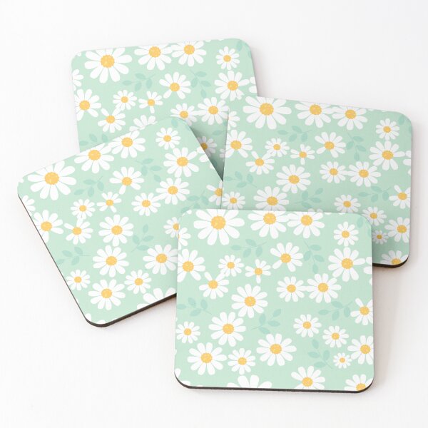 Item preview, Flowers pattern in green and yellow designed and sold by Anahit Petrosyan Art Studio & Unique Print Designs for a Gift.