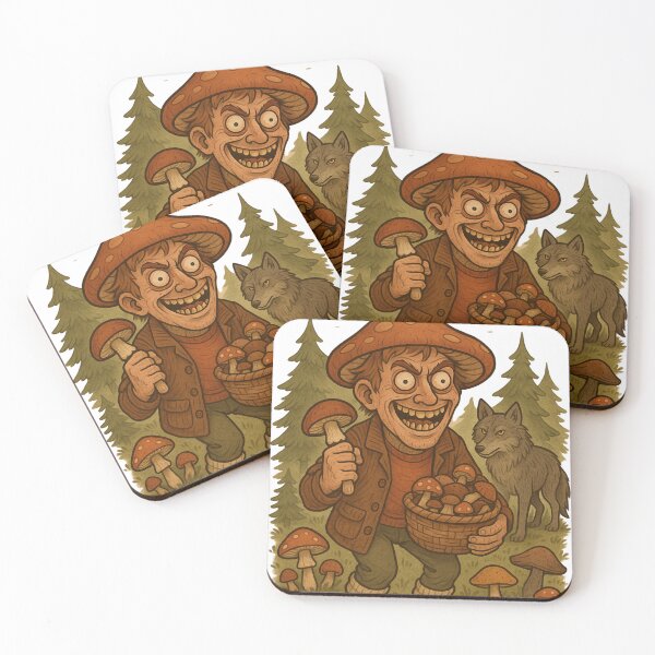 Item preview, Crazy Mushroom Picker in the Forest – Funny Creepy Forager Poster designed and sold by ilkami.