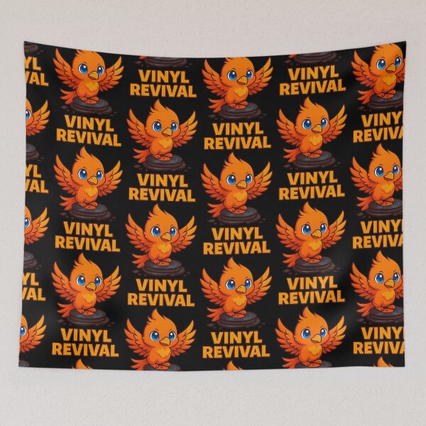 Item preview, Blue Eyed Vinyl Revival Cute Phoenix Bird Retro Music Design designed and sold by TeeTimeTreasure.