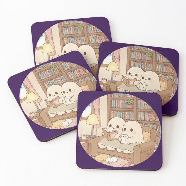 Item preview, Cozy Ghostly Readers | Cute Spooky Bookworms designed and sold by NostasStuff.