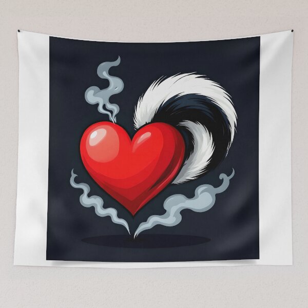 Item preview, cute stinky skunk heart abstract design designed and sold by SmashingDeals.
