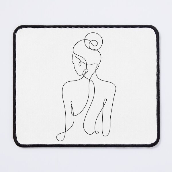 Item preview, Black One Line Drawing - Woman Back Pose  designed and sold by altandesign.