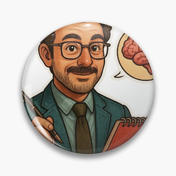 Item preview, Illustration of a Man Writing with Brain Speech Bubble on Black Background designed and sold by Creative88Art.