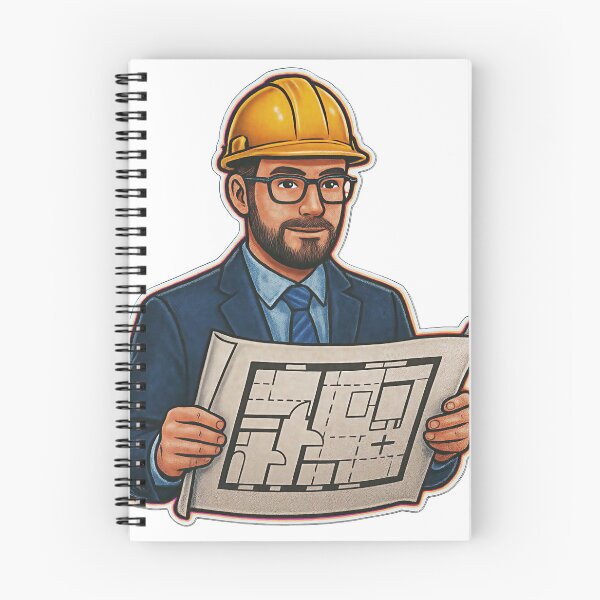 Item preview, Illustration of a Bearded Architect Holding a Blueprint on Black designed and sold by Creative88Art.