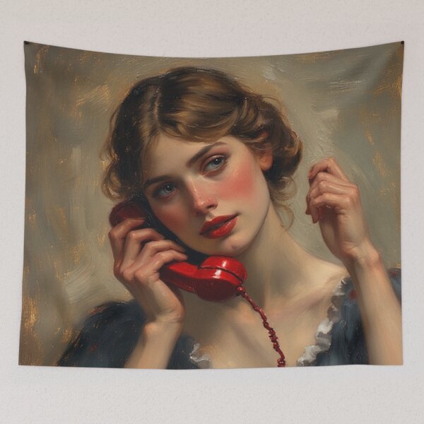 Item preview, Vintage Girl On Telephone  designed and sold by TheDarkWardrobe.