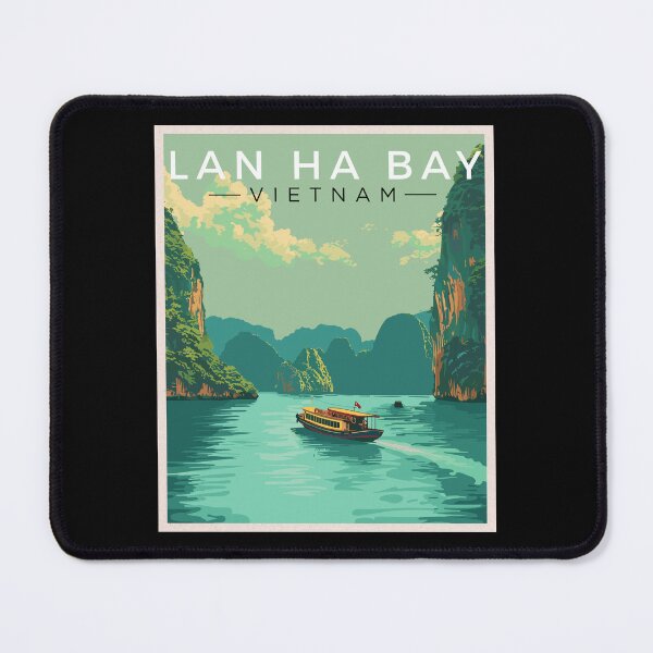 Item preview, Lan Ha Bay in Vietnam, Vintage Art Travel Landscape designed and sold by MaateoDesign.