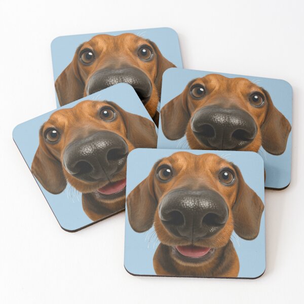 Item preview, Fisheye Brown Dachshund Close-Up - Funny Big Nose Dachshund Portrait, Cute Canine Photography designed and sold by AnTartstudios.