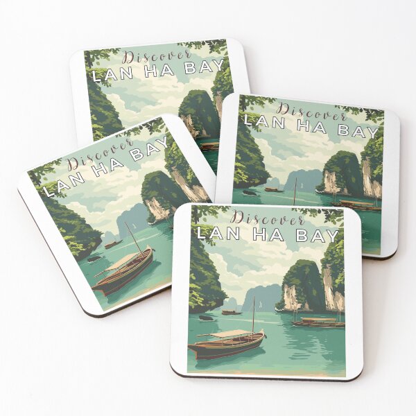 Item preview, Discover Lan Ha Bay in Vietnam, Vintage Art Travel Landscape designed and sold by MaateoDesign.