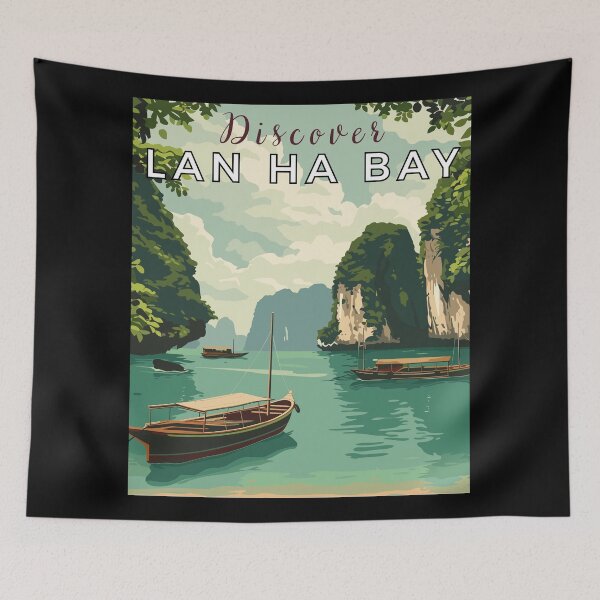 Item preview, Discover Lan Ha Bay in Vietnam, Vintage Art Travel Landscape designed and sold by MaateoDesign.
