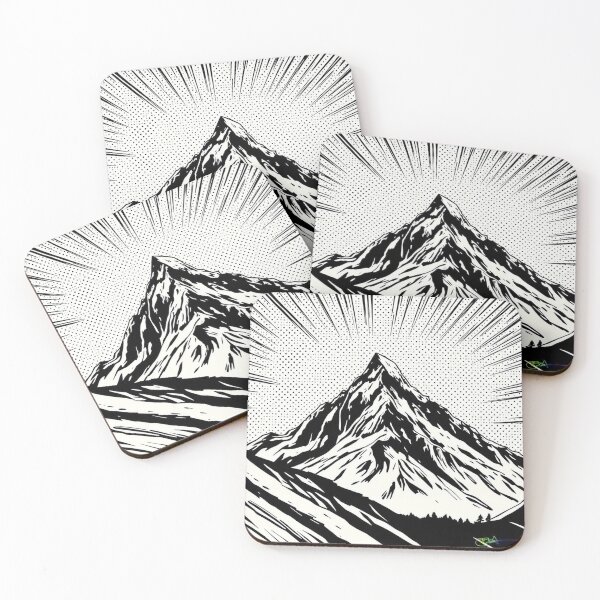 Item preview, Iconic Monochrome Mountain Peak - Pop Art Mountain Landscape Love  designed and sold by Benito Del Ray.
