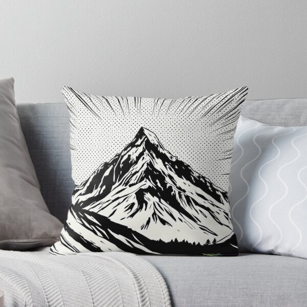 Item preview, Iconic Monochrome Mountain Peak - Pop Art Mountain Landscape Love  designed and sold by Benito Del Ray.