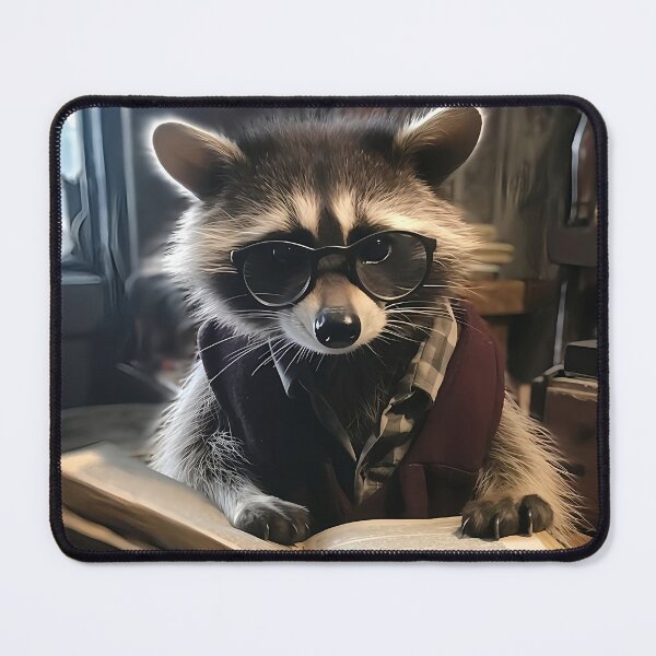 Item preview, Raccoon Reading a Book – Intellectual Charm designed and sold by naughty-raccoon.
