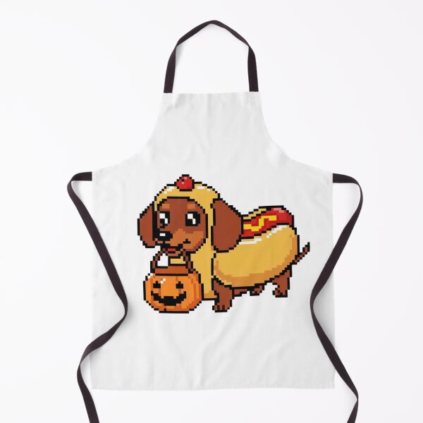 Item preview, Pixel dashound Hotdog Halloween Trick-or-Treat designed and sold by Nubitra.