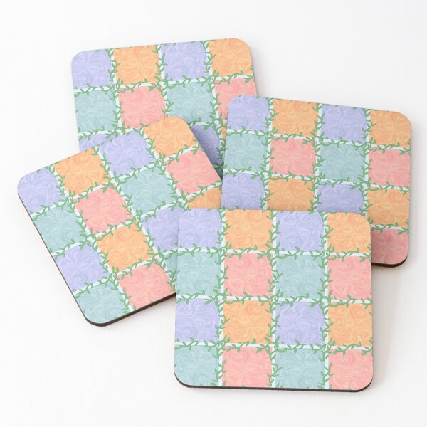 Item preview, Whimsical Botanical Checkered Tile Design – Playful Nature designed and sold by JVCreative.