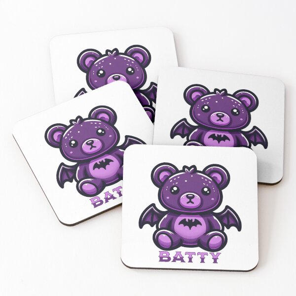 Item preview, Batty Bat Teddy Bear Graphic | Cute Purple Bat Wings Halloween Spooky Plushie Design designed and sold by NSB-Design.