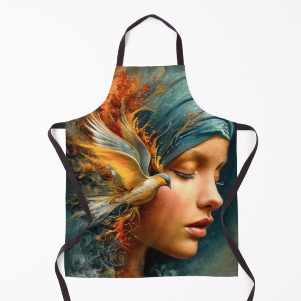 Item preview, Ethereal Portrait of Woman and Firebird designed and sold by sarahwave.