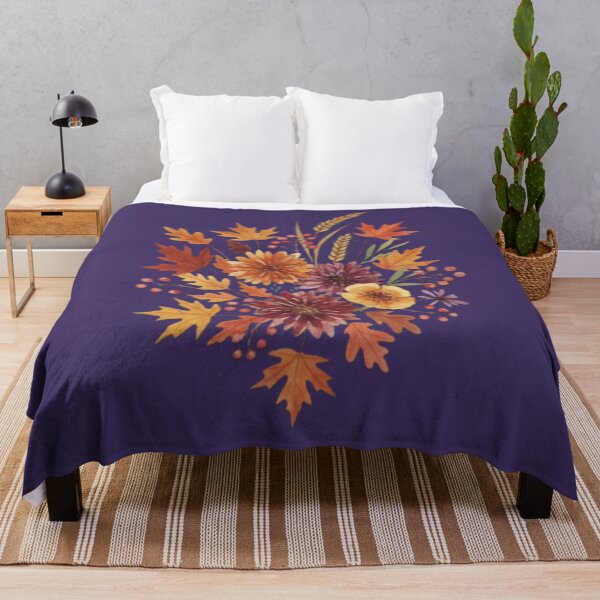Item preview, Autumn Harvest Bouquet – Fall Leaves, Flowers & Wheat Botanical Design designed and sold by InkwildStudio.