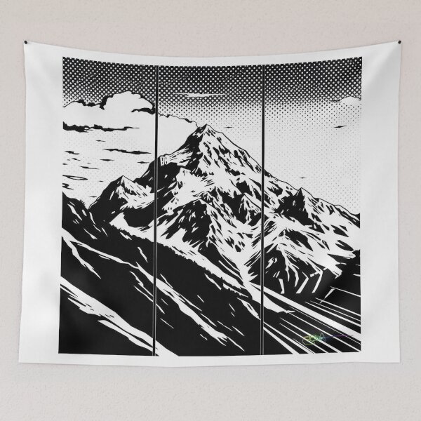 Item preview, Dramatic Split Mountain Skyline - Pop Art Mountain Landscape Love  designed and sold by Benito Del Ray.