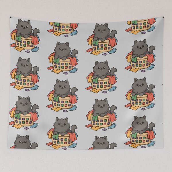 Item preview, Laundry Assistant – Funny Cat in Basket designed and sold by wwshd.