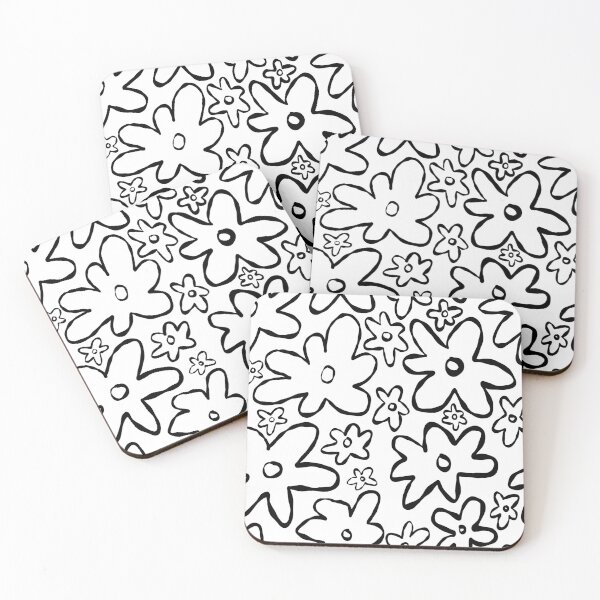 Item preview, Black and White Flower Pattern designed and sold by BethyPig.