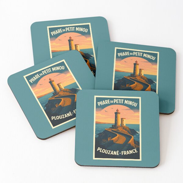 Item preview, Phare du Petit Minou Lighthouse France At Sunset Glow - Vintage Travel designed and sold by scicilysimonee.