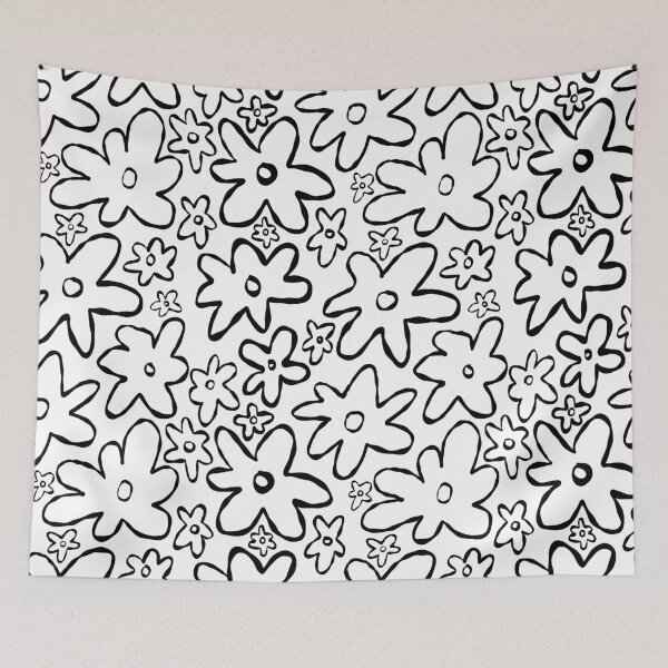 Item preview, Black and White Flower Pattern designed and sold by BethyPig.
