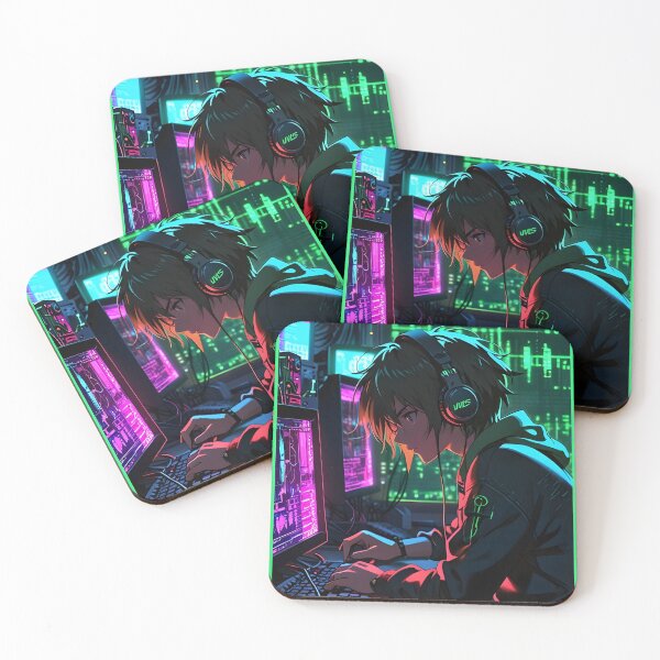 Item preview, Warrior of Code – Cyberpunk Anime Programmer Hacker T-Shirt designed and sold by RetroAnime27.