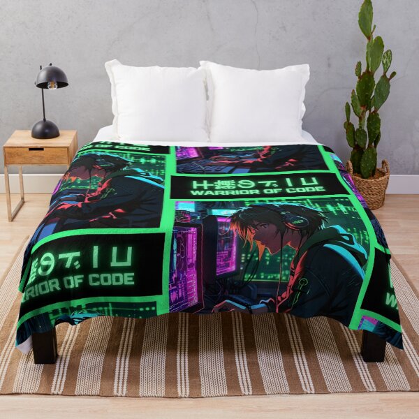 Artikelvorschau, Warrior of Code – Cyberpunk Anime Programmierer Hacker T-Shirt entworfen und verkauft von RetroAnime27.