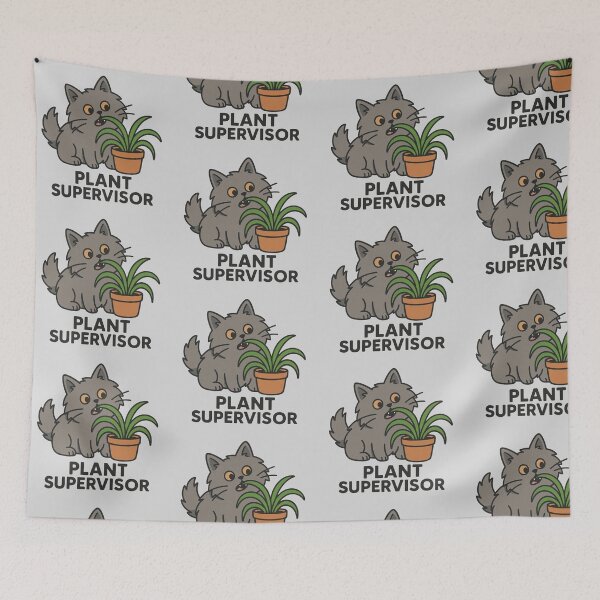 Item preview, Plant Supervisor – Funny Cat Nibbling Houseplant designed and sold by wwshd.