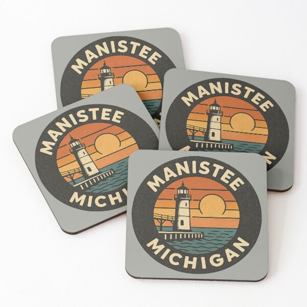 Item preview, Manistee Michigan Retro Lighthouse Circular Design designed and sold by American Travels.