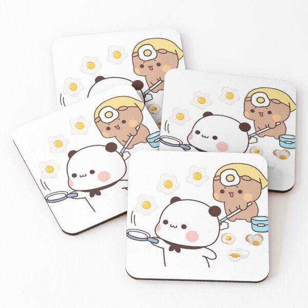 Item preview, Bubu Throwing Eggs And Dudu Cleaning it Happy Birthday Cute Bear and Panda Are Celebrating 2025 designed and sold by BrightStreets.