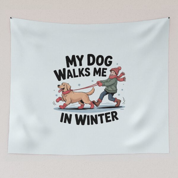 Artikelvorschau, Mein Hund geht im Winter mit mir spazieren entworfen und verkauft von Jollys-ArtShop.