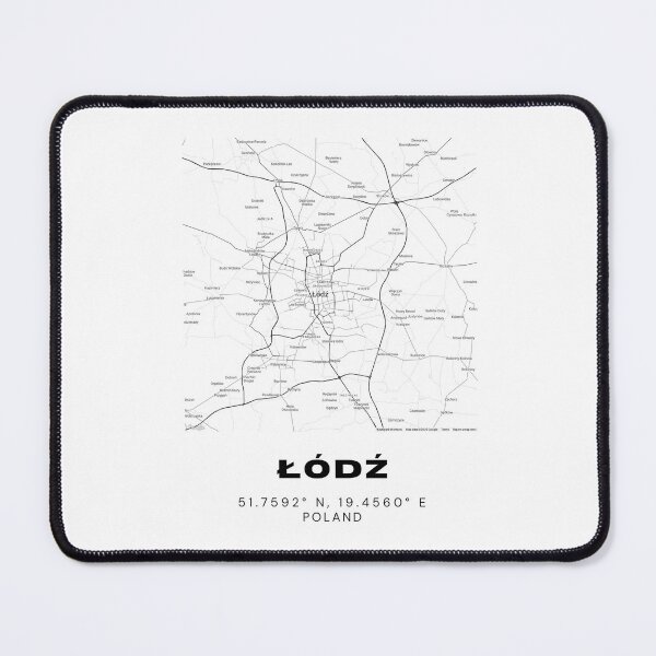 Item preview, Łódź Poland Map – Minimalist Black & White Travel Poster designed and sold by RM-Journey.