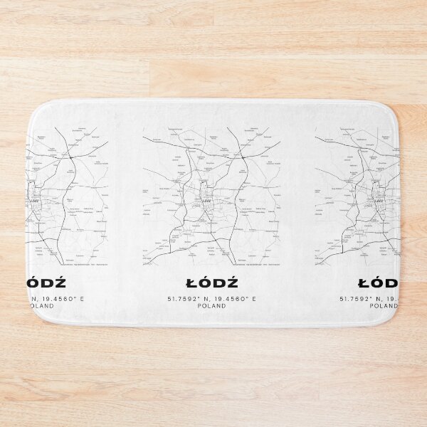 Item preview, Łódź Poland Map – Minimalist Black & White Travel Poster designed and sold by RM-Journey.