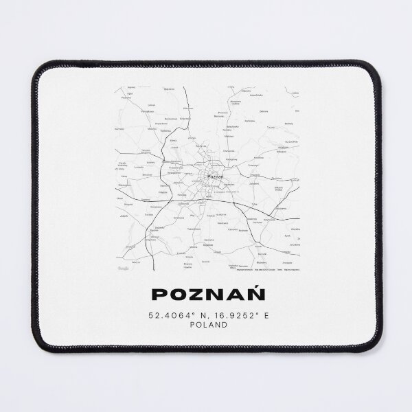 Item preview, Poznań Poland Map – Minimalist Black & White City Print designed and sold by RM-Journey.