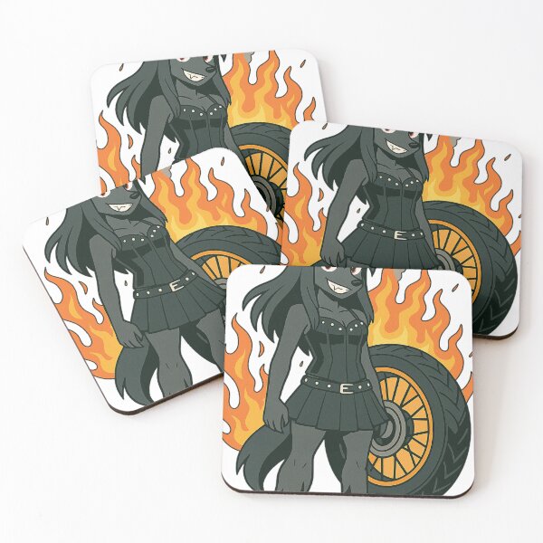 Item preview, Leather Wolf – Punk Furry with Flames designed and sold by CaliLuminos.