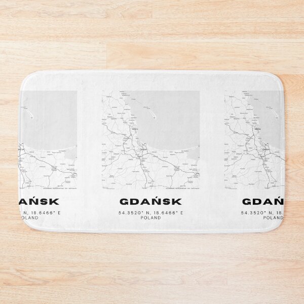Item preview, Gdańsk Poland Map – Minimalist Black & White Travel Poster designed and sold by RM-Journey.
