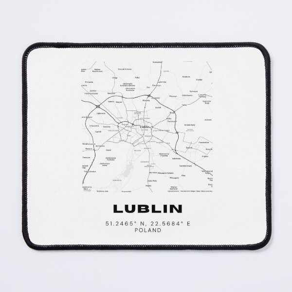 Item preview, Lublin Poland Map – Minimalist Black & White Travel Poster designed and sold by RM-Journey.