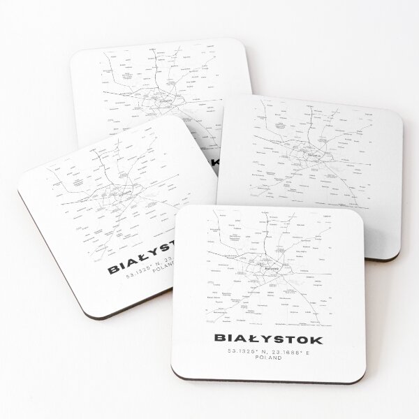 Item preview, Białystok Poland Map – Minimalist Black & White City Print designed and sold by RM-Journey.
