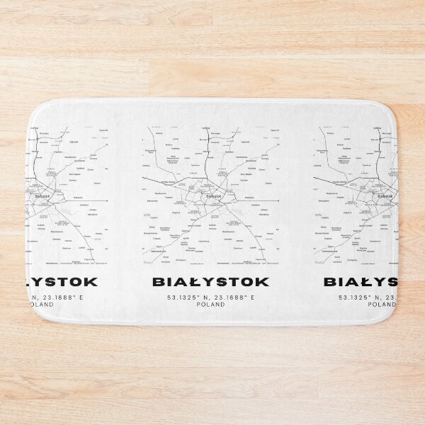 Item preview, Białystok Poland Map – Minimalist Black & White City Print designed and sold by RM-Journey.