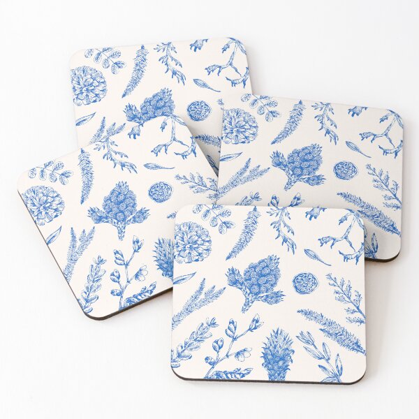 Item preview, French Toile De Jouy Pattern Vintage Aesthetic in Blue and White Floral Print  designed and sold by yourgarden.